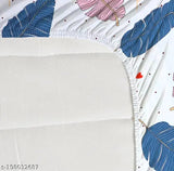 Cotton botanical-patterned bedsheet & diwan set (3 pillow covers) by Keshav Furnishing - ideal for adult summer use