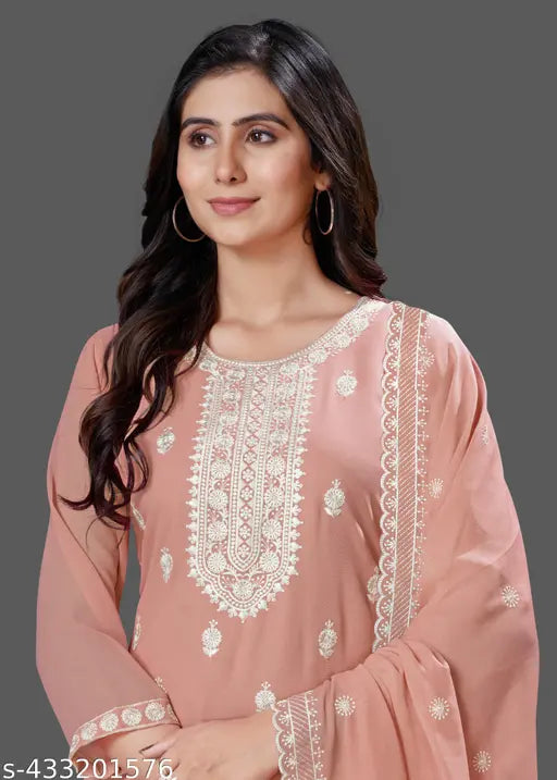 Full inner embroidery wedding sharara set with matching kurta and dupatta set