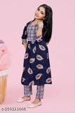 Rayon printed kurta and trousers set for girls, 8-14 years, Indian ethnic wear