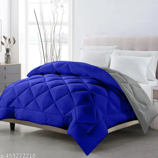 Reversible peached microfiber comforter, extra soft 220 GSM, all-weather, single bed 60x90 inches - versatile and cozy high-quality bedding