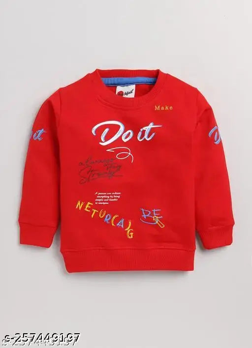 Infiniti rust color kids cotton sweatshirt, printed net pattern, long sleeves, warm & comfortable