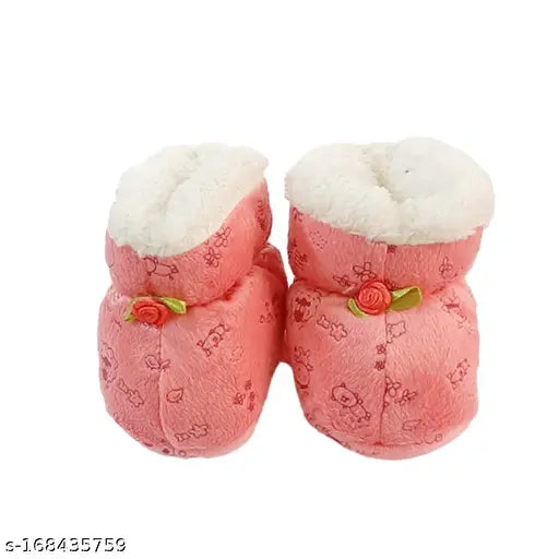 Cozy soft fleece winter shoes with fur, pack of 1 (size 0-18 months), infant baby shoe, washable and reusable material