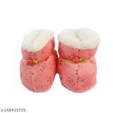 Cozy soft fleece winter shoes with fur, pack of 1 (size 0-18 months), infant baby shoe, washable and reusable material