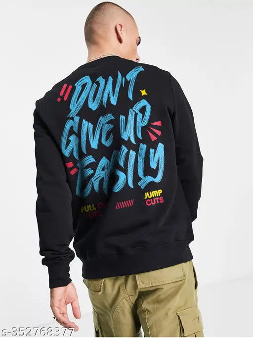 Black and Blue Cottonblend Slim Fit T-shirt with printed design for men, long sleeves, slim fit style