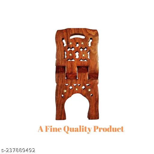 Wooden handicraft book stand for Geeta, Quran, Bible, or Rehal, size 12 inch, Indian artifact