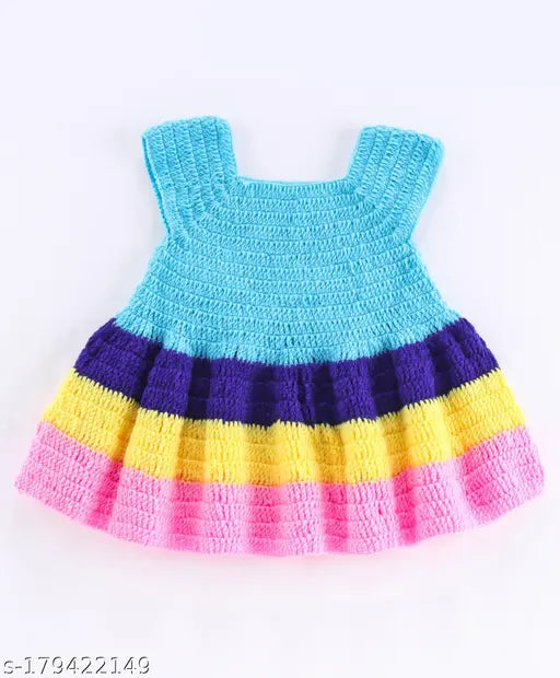 Handmade woolen baby sweater, dyed/washed pattern, sleeveless, 6-9 months size, Knitting by Love
