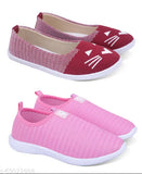 Textured synthetic ballerina flats for women's sizes IND-6, IND-7 from India