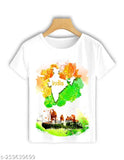 Indian Freedom Fighters Polyester T-Shirt with Printed Design - Independence Day & Republic Day themed, featuring images of Gandhi, Bhagat Singh, and Jai Bheem. Country of origin: India