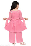 Rayon Stylo Kurta Sets with Dupatta, A-line dhoti pants in solid patterns for kids, India-origin fashion for 4-11 years