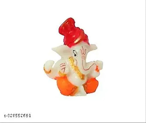 Rich, resin Ganesh Idol Murti Statue, perfect for car dashboard or home Pooja Room. Ideal Diwali decoration, 9cm height x 0.5cm width x 0.5cm depth. Made in India