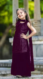 Georgette A-line festive party kurta pyjama set with dupatta for girls aged 2-16, embellished and embroidered, Indian origin
