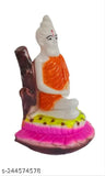 Multicolor marble Baba Lokenath idol, intricately detailed decorative showpiece, 12cm tall
