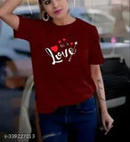 Cotton blend printed T-shirt for women, trendy and fabulous, size S-XL originated in India
