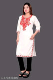White, wool, long, ari patti kameez with collar