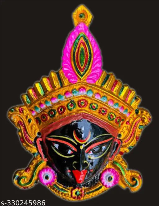 Metal handmade decorative Kali Mata wall hanging, intricate goddess figure for home/office decor, Indian artistry