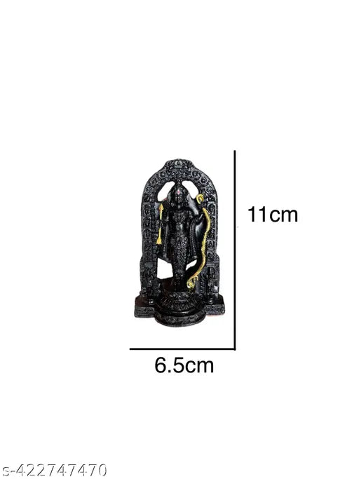 High-quality resin Lord Ram Lalla Idol, intricately designed and antique finished, 11cm tall, perfect for home altars or spiritual gifts
