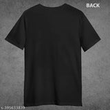 Black cotton blend bridesmaid tee, short sleeve round neck, printed pattern, bachelorette party wear, wedding vacation occasions