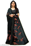 Indian Moti Lace net saree with unstitched blouse, floral embroidery for festive wear