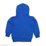 Bright blue hooded sweatshirt, likely cotton or fleece, unbranded