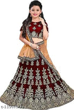 Multi-colored taffeta satin lehenga choli with semi-stitched net, three-quarter sleeves, intricate embroidery, suitable for parties & festivals. Indian handcrafted traditional wear