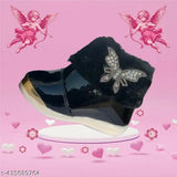 Sparkle Princess Party Shoes for Girls: Patent leather with pearl embellishments, durable TPR sole, easy zip closure, perfect for events, available in multiple sizes from 18-10 years, India origin