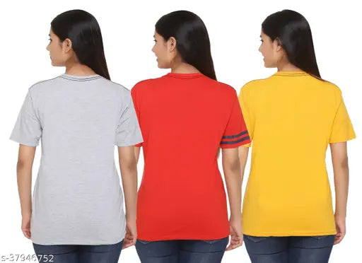 Cotton blend, solid-colored 404 SHAUN women's t-shirt - trendy Indian fashion attire