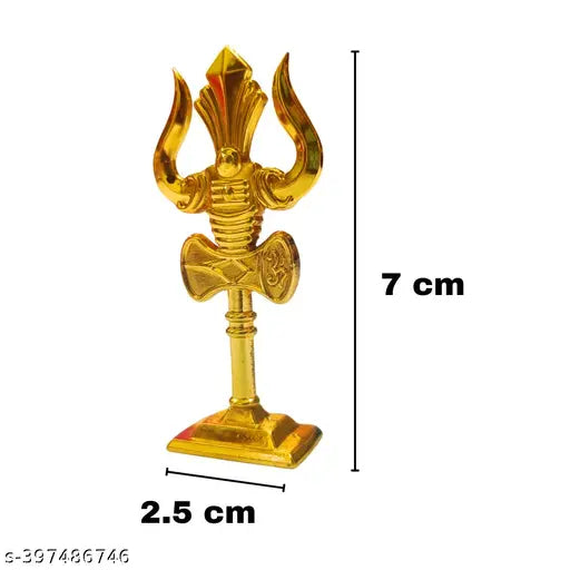 Golden handcrafted Thirisul, Sulam, Soolam & Thirisulam metal showpiece (25 inches), decorative accents for pooja rooms, office spaces, and cars
