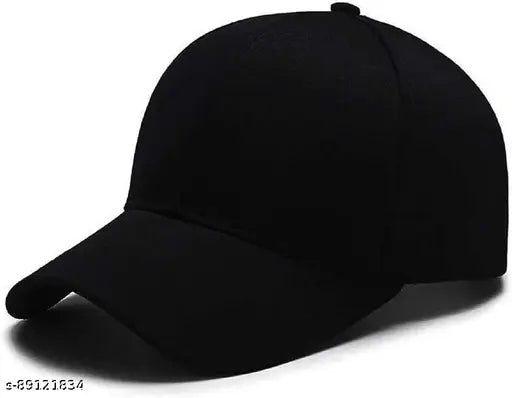 Black cotton unisex designer baseball cap, latest style with simple design
