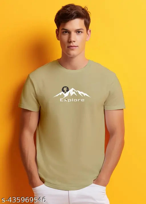 Mens printed cotton t-shirt pack of 3 (XXL), versatile casual wear with multicolor round neck design