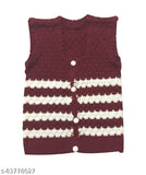Multicolor woolen knitted sleeveless sweater set for newborn babies (4 pieces), colorblocked design for cozy winter wear
