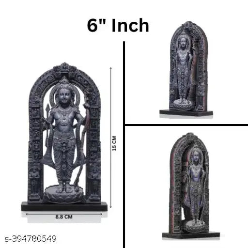 Premium wooden Ram Lalla Ayodhya Idol replica, 6-inch high for home temple decor, perfect gift idea