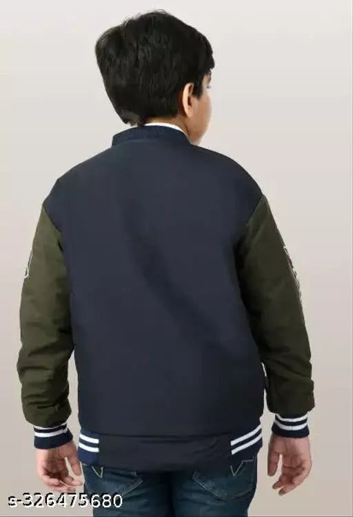 Navy blue jacket with striped lining