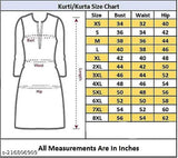 Pink solid rayon Anarkali Kurta, flared pattern for ethnic wear, three-quarter sleeves. India-made women's party wear kurti in size S (36" bust, 48" length)