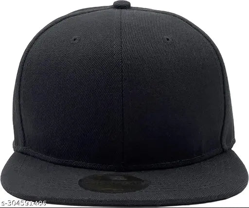 Black adjustable snapback hip hop cap, 100% cotton, stylish and comfortable for summer sports