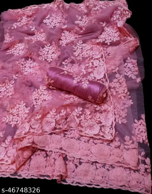 New yellow soft net Bollywood design saree with embroidery and pearl work, Indian celebrity-inspired fashion for women