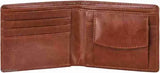 Fancy PU leather tan card coin wallet (5 card slots), ultra-slim for daily use, ideal gift for men and boys, solid design, 3 credit card slots, 2 currency compartments, secret card pockets, coin pocket, India-made