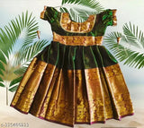Silk printed net Narayananpet kids frock, trendy 1-5 years outfit, Indian origin