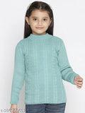 Green acrylic full-sleeve skiwie for girls from SpyBy, suitable style and comfortable fit