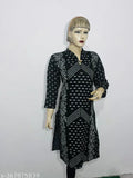 Black woolen kameez with flower pattern