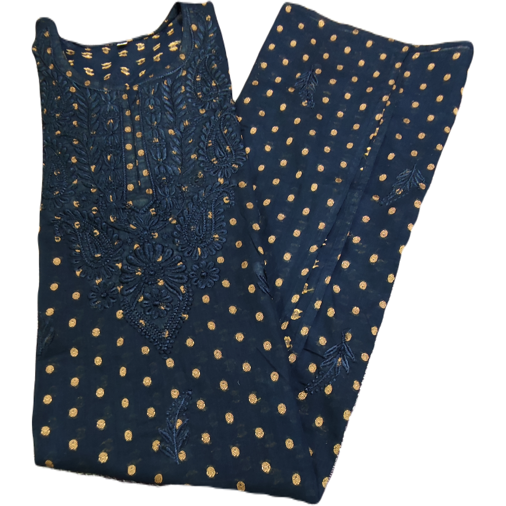 kurta chanderi Nevi blue - GillKart