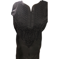 Black cotton blend kurta (traditional Indian tunic)
