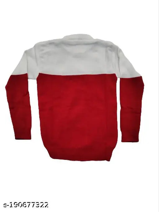 Woolen winter pullover with printed net pattern for kids (ages 3-9), warm and fashionable attire for boys and girls