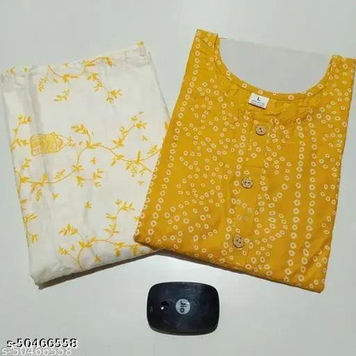 Rayon Aagam Sensational Women's Kurta Sets with three-quarter sleeves, printed pattern on Palazzos. XS to XXXL sizes available. Indian origin