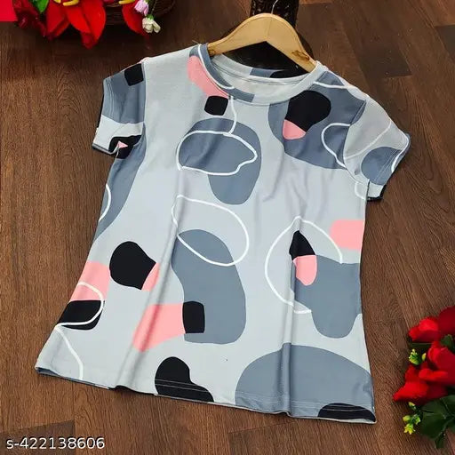 Blush printed top and short night suit & dress in crepe fabric, sleeveless style on lowest price. Printed design, crepe material, women's sleepwear set