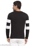 Heathex Men color-blocked cotton blend full sleeve t-shirt, trendy casual wear for travel