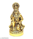 Metallic Hanuman ji statue, 8cm x 8cm x 16cm decorative showpiece for home or gift, Indian handcrafted Bajrangbali Murti