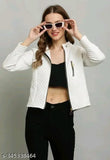 The image shows a kid's girls winter sweater jacket in white
