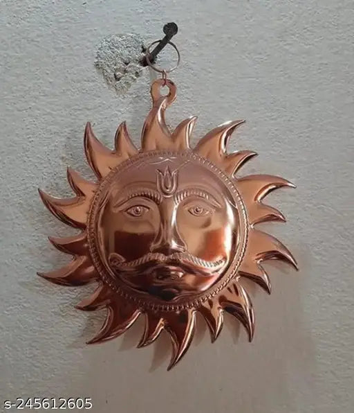 Metal Surya DevSun Yantra for Vastu, brings positive energy & good luck, antique finish, India origin