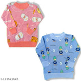 Polycotton unisex sweater set, solid printed designs in various sizes (0-6M, 6-12M, 3-4Y, 4-5Y, 5-6Y). Made in India