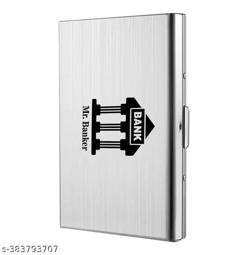 Silver stainless steel, water-resistant front pocket 6 card holder (set of 1) for everyday use, India origin